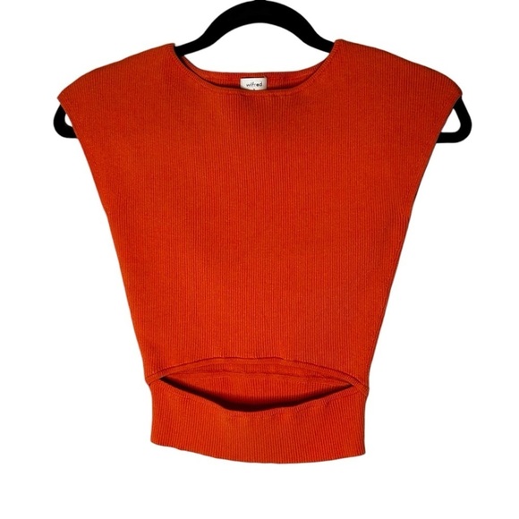 Aritzia Wilfred Cut- Out Knit Top- Coral- Size Small - Picture 5 of 12
